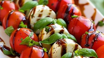 Caprese Skewers with Balsamic Glaze