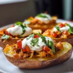 Loaded Potato Skins with Sour Cream