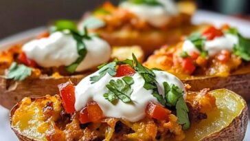 Loaded Potato Skins with Sour Cream