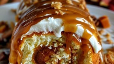 Pumpkin Caramel Spice Cake Roll with Cinnamon Glaze