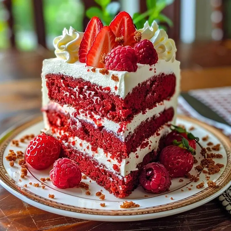 Strawberry Cream Cheese Red Velvet Cake