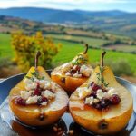 Baked Pears with Feta, Honey, and Cranberries