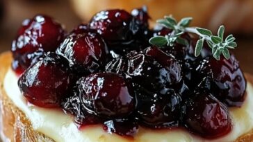 Crispy Crostini with Balsamic Roasted Cranberries and Creamy Brie