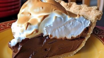 Old Fashioned Chocolate Pie with Golden Meringue