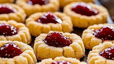 Raspberry Almond Shortbread Thumbprint Cookies